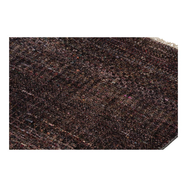 Rug & Kilim’s Modern Textural Rug in Purple Tones and Polychrome Striae For Sale