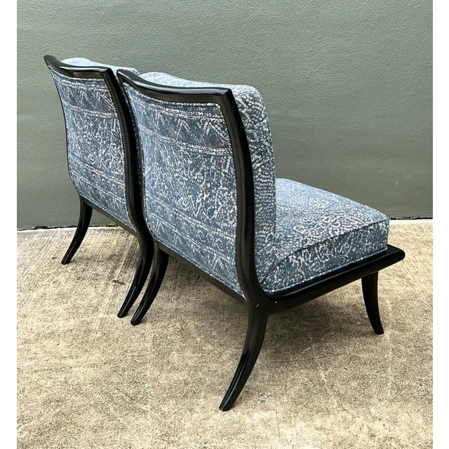Cerulean Vintage 1950s Slipper Chairs After Robsjohn Gibbings For Sale - Image 8 of 12