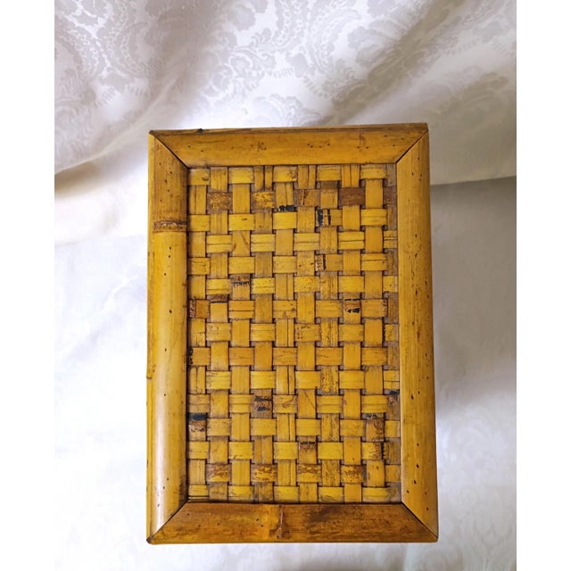 Brown Small Chest of Drawers Bamboo Coffee Bar Station Mini Pod Storage Late Mid Century Tiki Coastal Old Florida Kitchen Wooden Grandmillenial Decor For Sale - Image 8 of 10