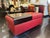 Large Extendable Ottoman and Table in Red Nappa Leather, 1980s, Set of 2 For Sale - Image 9 of 10