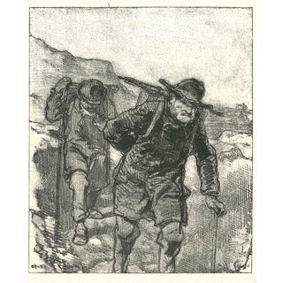 After Paul Gavarni, Mountaineers, Original Lithograph, 1881 For Sale