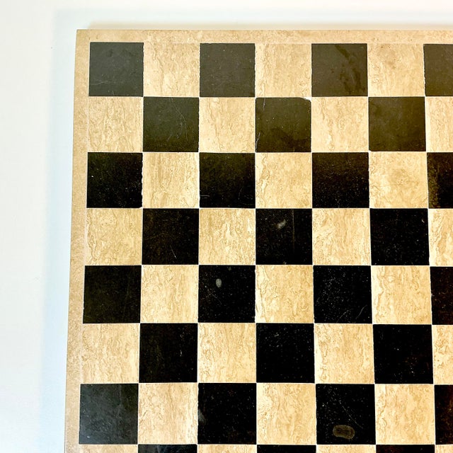 1970s 1970s Vintage Hollywood Regency Boho Chic Italian Marble Checkers or Chest Game Board. For Sale - Image 5 of 14