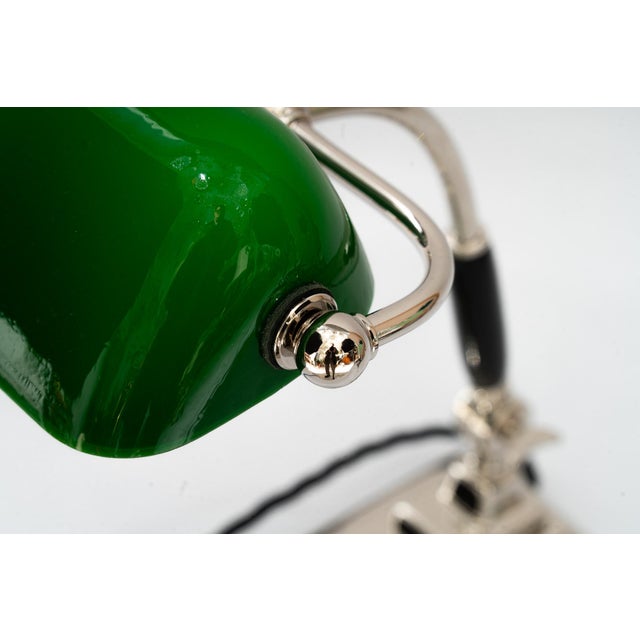 Art Deco Banker Lamp with Green Glass Shade, Vienna, Austria, 1920s For Sale - Image 15 of 18