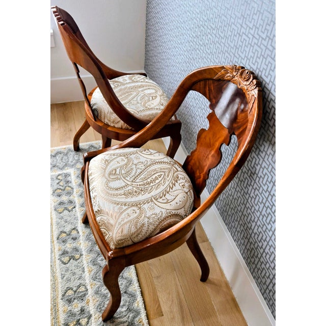 Rococo Revival Side Chairs, c.1845 – Possible Philadelphia Origin, Newly Upholstered For Sale - Image 9 of 11