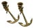 Pair of Solid Brass Anchor Candlesticks For Sale