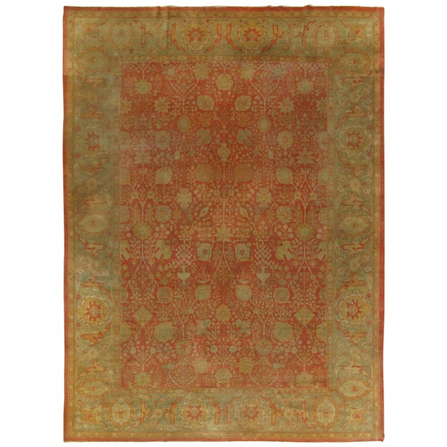 Late 19th Century Extremely Fine Antique Sivas Handmade Carpet, Red and Green, All-over Design For Sale - Image 5 of 5