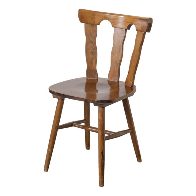 1950s French Wood Brutalist Chair For Sale