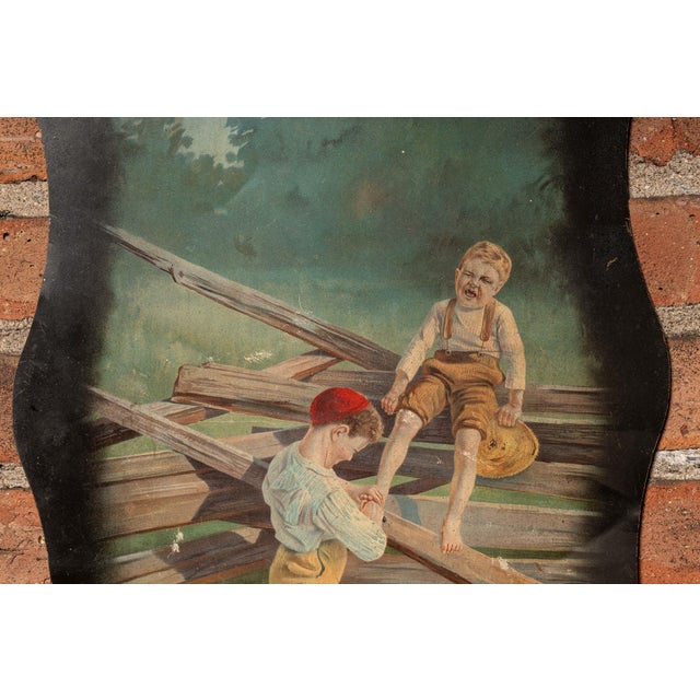 1910s Antique Paul Jones Pure Gin Self-Framed Advertising Sign For Sale - Image 5 of 9