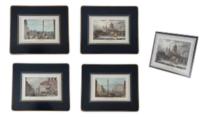 Placemats with London Decor, 1960s, Set of 5