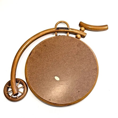Brown Vintage Bamboo Frame Penny Farthing Bicycle / Bike Wall Accent Mirror For Sale - Image 8 of 8