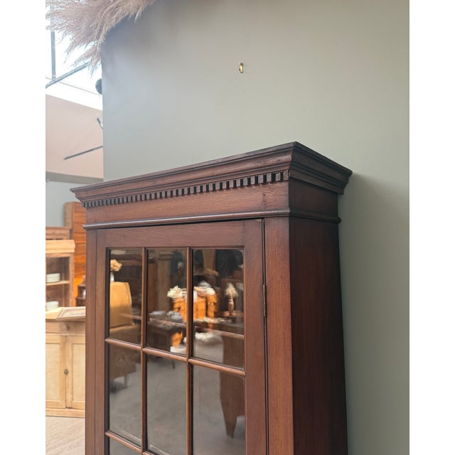 Wood English Glass-Fronted Bookcase, 1890s For Sale - Image 7 of 12