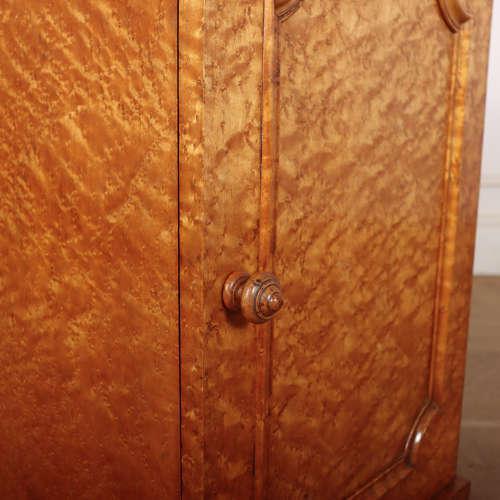 English Burr Elm Bedside Cabinet For Sale - Image 4 of 8