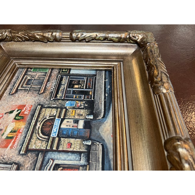 Vintage Paris Storefronts Original Oil Painting, Framed For Sale In Sacramento - Image 6 of 12