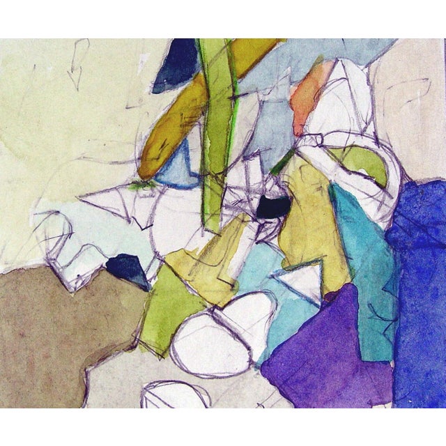 Late 20th century abstract grouping of four watercolor and pencil studies on single artist board by Steve Hodges (20th...