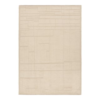 Rug & Kilim’s Moroccan Style Rug in Cream White Tones with Geometric Patterns - 6x9 For Sale