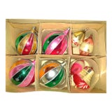 Rich Colored Glass Tree Ornaments in Original Box For Sale
