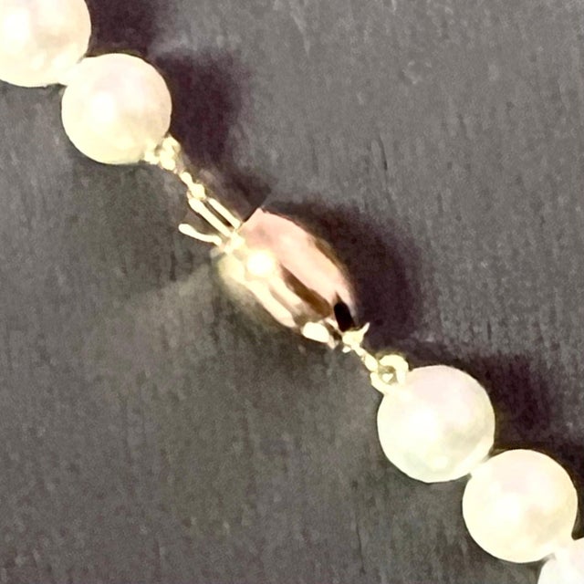 Akoya Pearl Necklace 28.5" 14k Gold 8.50 mm Certified For Sale - Image 4 of 12