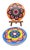 Offered are two round multi-colored ceramic trivets made by Avon, circa. 2012. The trivets each measure 6.25" in diameter,...