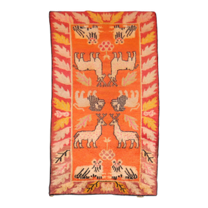 Orange Animal Vintage Tibetan Rug