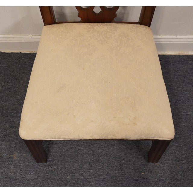 Wood Stanley Furniture Solid Cherry Traditional Chippendale Style Dining Side Chair For Sale - Image 7 of 11