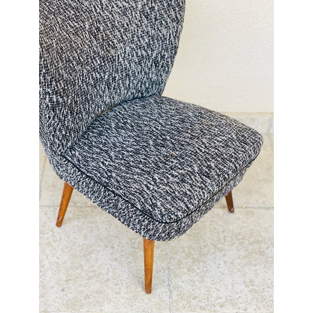 Vintage Chair in Heather Grey Fabric, 1960s For Sale - Image 6 of 8
