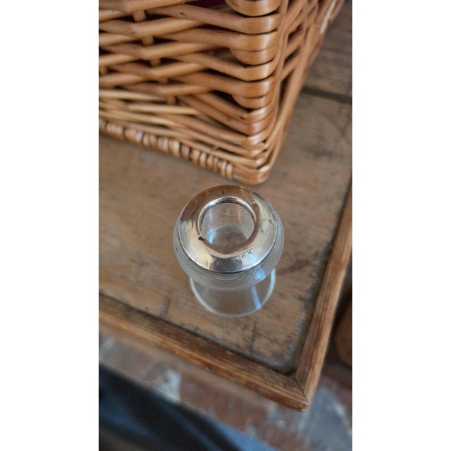 Early 20th Century Antique 1906 London Sterling Silver & Ribbed Glass Match Striker, Edwardian English Hallmarked Table Lighter, Collectible Tobacciana For Sale - Image 5 of 8
