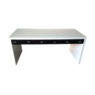 Vintage White Lacquer Parsons Desk For Sale