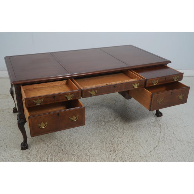 Chippendale Kittinger Chippendale Style Mahogany Executive Desk For Sale - Image 3 of 18
