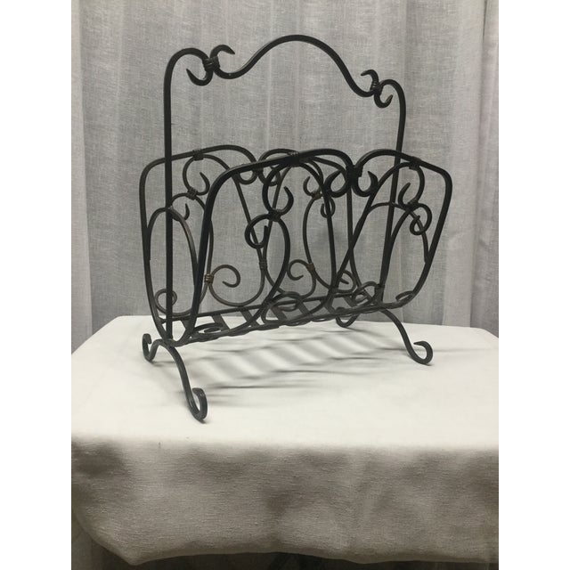 Vintage French Style Wrought Iron Magazine Rack Chairish