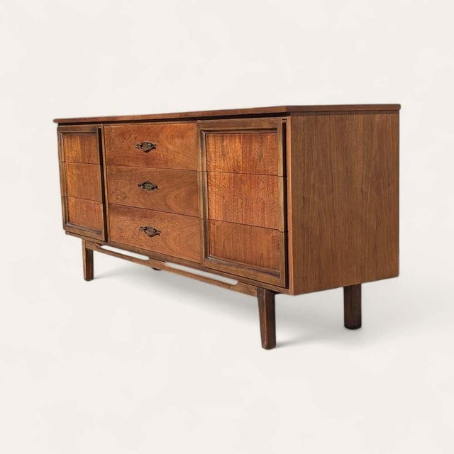 Late 20th Century L.A. Period Furniture Nine-Drawer Walnut Dresser For Sale - Image 11 of 18