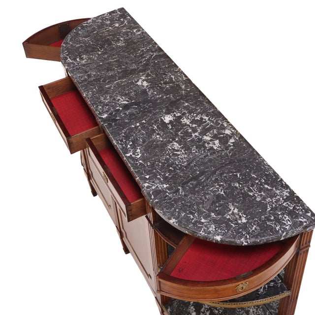 Mahogany Louis XVI Marble Top French Sideboard, C. 1880 For Sale - Image 4 of 8