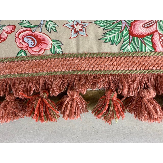 2020s Vintage Brunschwig & Fils Tasseled Floral Pillows/a Pair For Sale - Image 5 of 11