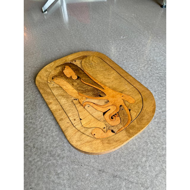Wood Vintage Danese Enzo Mari Style Pesce Puzzle Wood Education Tool Desk Game Toy Sculpture Object For Sale - Image 7 of 15