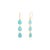 Art Deco 14k Gold Cabochon 11.2 Ct Turquoise Dangle Earrings for Her- A Pair For Sale - Image 3 of 11