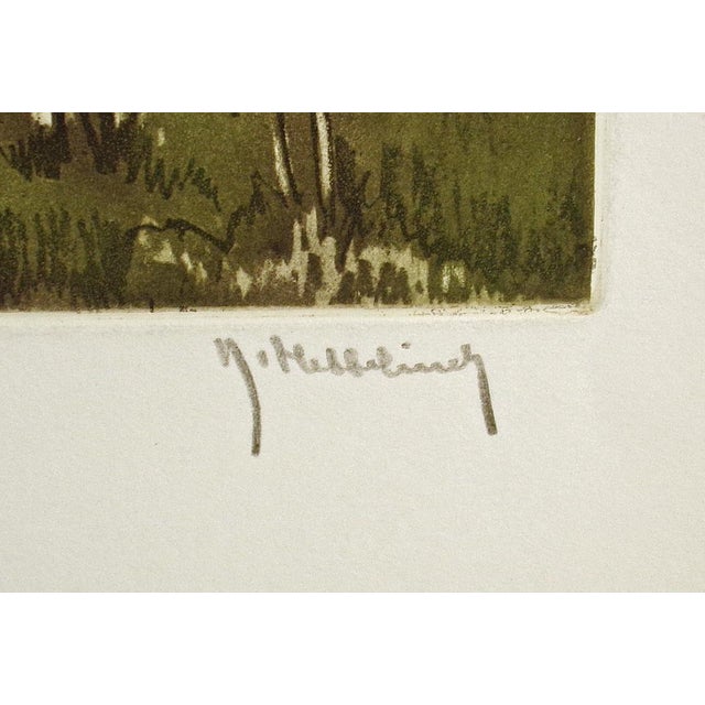 Roger Hebbelinck "Retour Du Troupeau" Hand Signed Vintage Aquatint Etching 1950 For Sale - Image 9 of 9