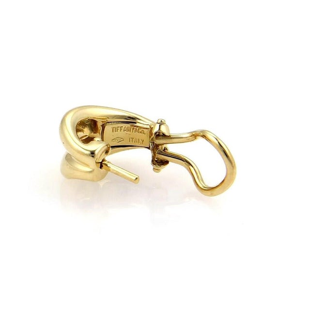 Tiffany and Co. Tiffany & Co. 18k Yellow Gold Leaf Shape Small Huggie Earrings For Sale - Image 4 of 5