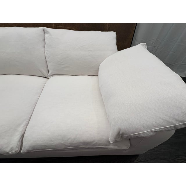 Rh Cloud 7' Luxe Sofa — 2-Cushion | Perennials Performance Textured Linen Weave | White For Sale - Image 11 of 18