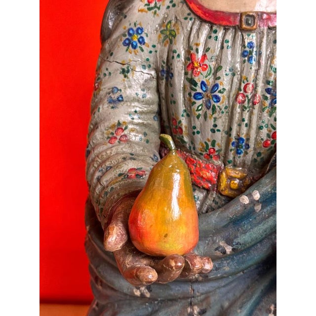 Antique Peruvian Polychromed Wood Sculpture, 1750 For Sale - Image 10 of 12