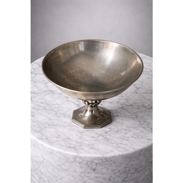 Vintage Danish Art Deco Pewter Centerpiece Bowl by Just Andersen, 1930s For Sale - Image 4 of 9