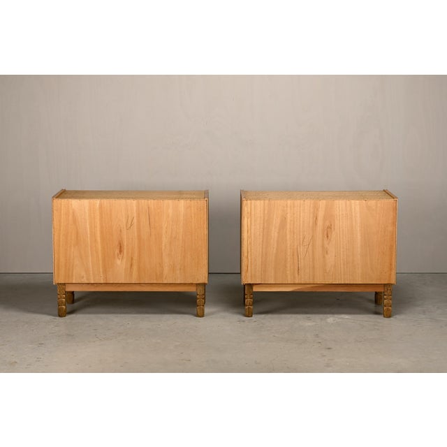 Mid-Century Danish Oak Bedside Cabinets by Henning Kjærnulf, Denmark, 1960s, Set of 2 For Sale - Image 6 of 18