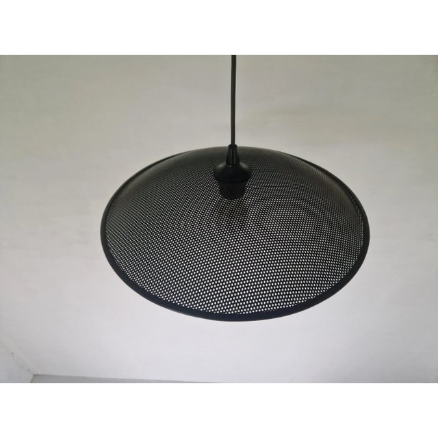 Black Danish Postmodern Perforated Metal Hanging Lamp, 1980s For Sale - Image 8 of 9