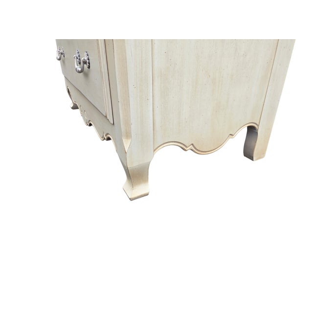 French Country 1990s Ethan Allen Country French Linen Chest Armoire Dresser Chifforobbe White Wood For Sale - Image 3 of 15