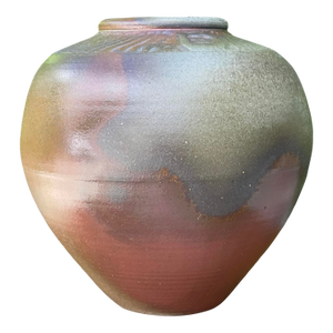 Large Vintage Studio Pottery Raku Fired Ceramic Vessel