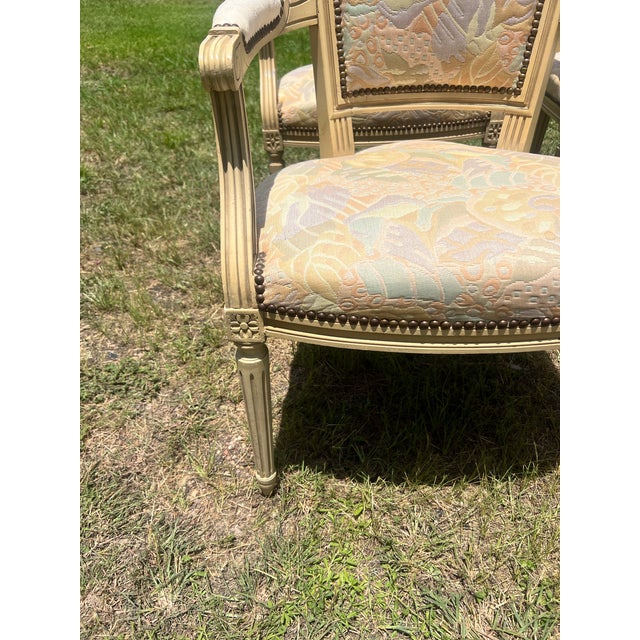 Mid 19th Century French 19th Century Louis XVI Arm Chairs - Set of 4 For Sale - Image 5 of 9