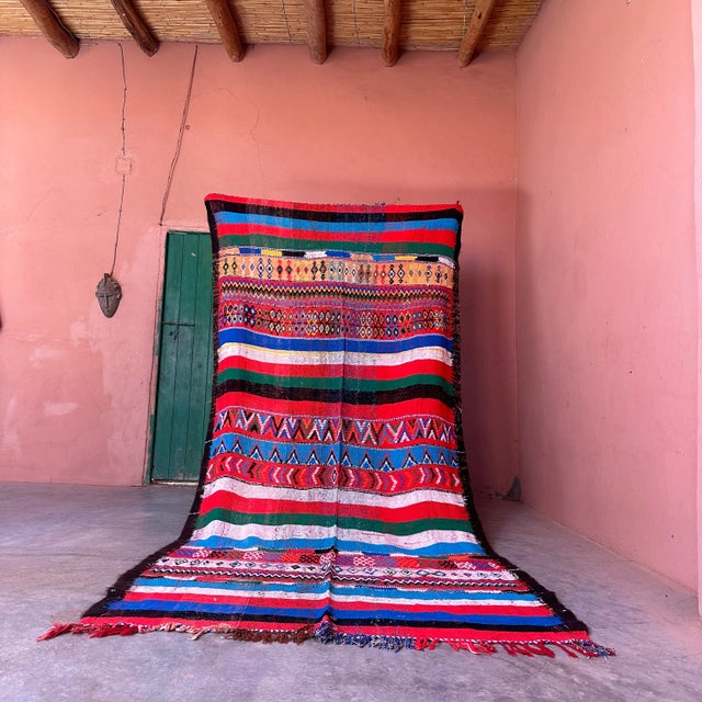 1980s 1980s Colorful Vintage Kilim Rug - 10.3 X 4.95 Ft For Sale - Image 5 of 12
