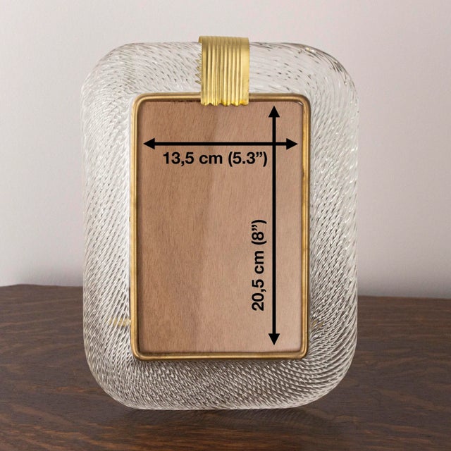 Murano Glass and Twisted Brass Picture Frame, Italy, 1990s For Sale - Image 11 of 12