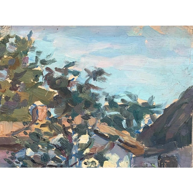 Realism Vintage Ukrainian Impressionist Oil Painting, Rural Landscape, 1956 23-31 For Sale - Image 3 of 6