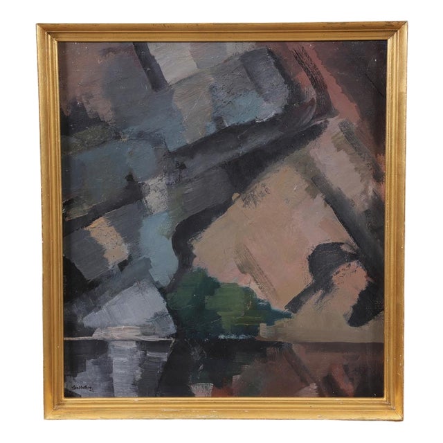Sixten Lundbohm, Composition, 1950s, Oil on Canvas, Framed For Sale