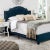 Upholstered from head to toe, this romantic bed speaks to modern elegance with refined lines and gracious curves. Its...