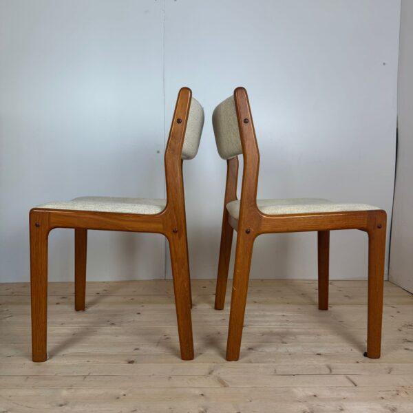Vintage Danish Teak and White Chairs, 1960, Set of 2 For Sale - Image 4 of 5